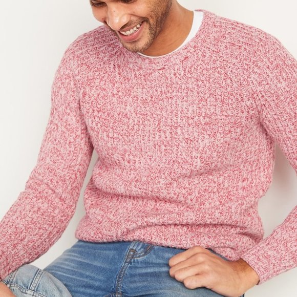 Textured Rib-Knit Crew-Neck Sweater for Men - Picture 1 of 6